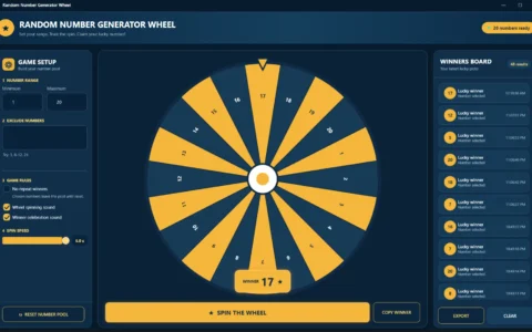 Random Number Generator Wheel software screenshot